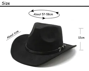 Guide des tailles pour chapeau de cowboy vintage, tour de tête 57-58cm et bord 8cm