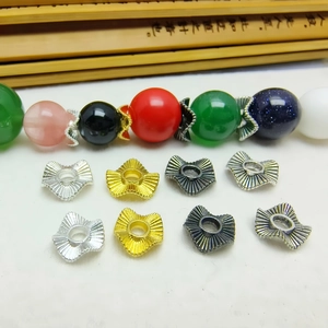Alloy Metal Flower Petal Spacer Beads Irregular Water Ripple Wave Edge Jewelry Making DIY Findings Retro Baroque Style