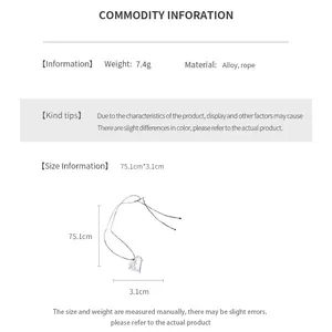 Detailed technical drawing showing 75.1cm rope length and 3.1cm heart pendant dimensions