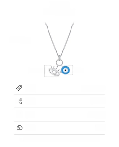 Detail specifications of S925 sterling silver blue enamel evil eye necklace dimensions