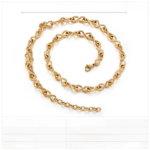 Dettagli della collana in acciaio dorato da 37g con dimensioni della catena 500x8mm