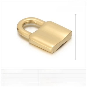 Detailed view of 19x12mm stainless steel square lock pendant with size dimensions