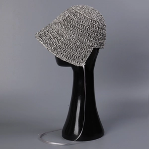 Wide Brim Women Paper Straw Bucket Hat Foldable Breathable Sun Hat With Ribbon Tie Lolita Style For Summer Beach Vacation