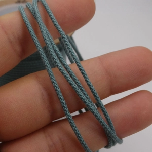 Blue 1.5mm cotton cord for DIY jewelry with multi-strand braided texture and matte finish