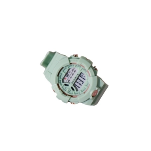 Luminous mint green multi-function digital sports watch with alarm and calendar display