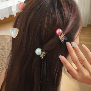 Mini Mollette Per Capelli Dolce Plastica Acrilica Forma Di Coniglio Carino Decorazione Künstliche Perle Trasparente Per Donne Ragazze