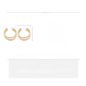 Detailed attribute chart for gold layered round earrings with 5cm size and material info