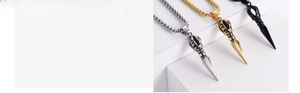 Detail of vacuum plated 18K gold cylinders in silver, gold and black with bead chains