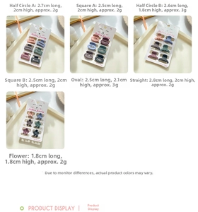 Detailed view of mini matte Morandi hair claws in assorted shapes and soft colors