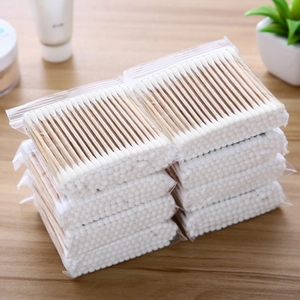 Double Headed Cotton Swabs Wooden Sticks Disposable Absorbent Cotton Buds For Makeup Removal And Ear Cleaning Portable Personal Care