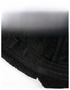 Detail of the widened moisture-wicking sweatband inside the warm winter outdoor hat