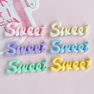 Sweet Mot Charms Résine DIY Décoration Pour Création De Bijoux Pince À Cheveux Couleurs Macaron Brillant