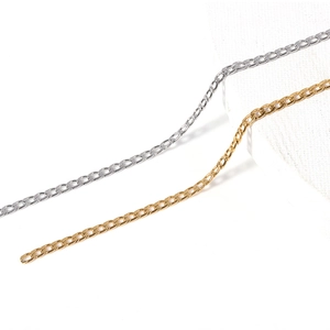 Classic gold and silver flat Cuban link chains for DIY necklaces and bracelets