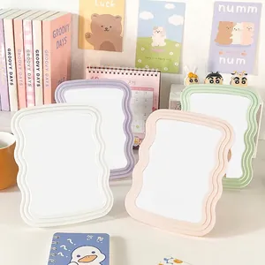 Desktop Makeup Mirror Wavy Border PP Plastic High Definition Irregular Mirror Folding Stand Wall Hanging Ins Minimalist