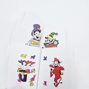 Mini magic cartoon coloring book for kids with flip animation and magic tricks