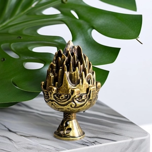 Antique bronze Bo Shan incense burner with mountain design and mountain cloud relief