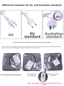 Prises de tapis chauffant pour animaux (US, EU, AU) avec support de tension mondiale