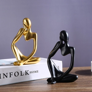 Nordic Abstract Thinker Statue Resin Modern Minimalist Sculptures For Home Office Desktop Bookshelf Decor Creative Art Figurine