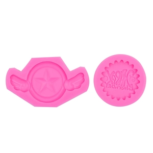 Set stampi in silicone con ali di cuore e scritta Happy Birthday per decorazione torte