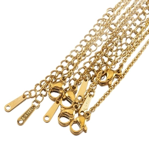 Golden stainless steel chain extenders with lobster clasps for jewelry making DIY