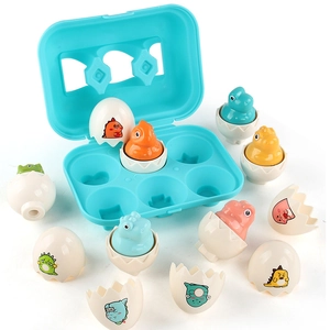 6-piece colorful dinosaur egg sorting toy set for toddlers learning color matching and motor skills