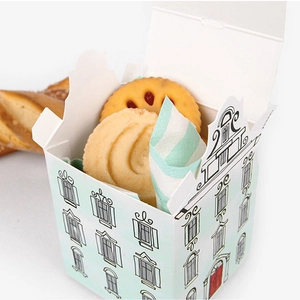 European style house-shaped gift box with creative cartoon illustrations for cookies