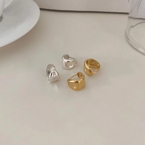925 Sterling Silver Earring Minimalist Irregular Oval Geometric High Polished Fashion Jewelry For Women Ins Style