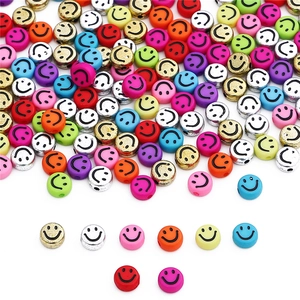 7mm bunte Acryl-Smiley-Perlen für die DIY-Armband- und Schmuckherstellung