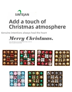 Close-up of various 3cm to 6cm Christmas ball ornaments in different colors and textures