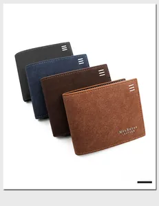 Business men's wallets in four colors with matte finish and silver metal accents