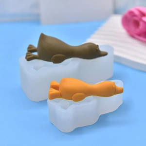 Cute duck and goose shaped silicone molds for DIY soap, candles and fondant crafts
