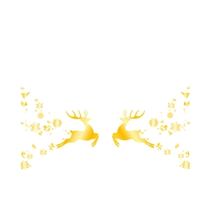 Golden Christmas reindeer and snowflake static wall stickers with metallic foil shine