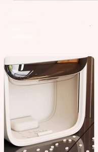 Detail view of white rice storage container with translucent lid and polished PP material