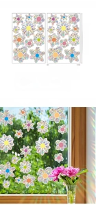 Rainbow suncatcher flower stickers for glass, set of 2 PVC sheets measuring 20x30cm