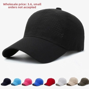 Detail view of quick-dry baseball cap showing laser-cut breathability and 9 color options
