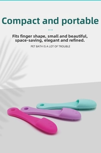 Three-color set of soft silicone pet finger brushes for dog teeth cleaning and massage