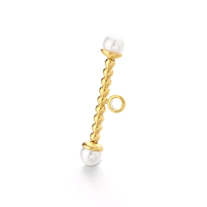 Golden stainless steel OT toggle clasp with pearl accents for DIY jewelry making