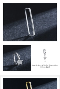 Detail of 0.6cm micro-pave silver ear cuff showing precise dimensions and tiny crystals