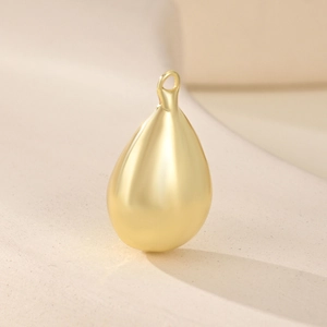 Minimalist matte gold teardrop pendant for DIY necklace and earring jewelry making