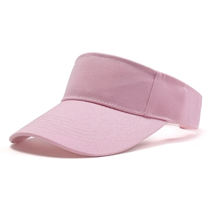 Pink open top sun visor hat in twill cotton for summer sports and outdoor sun protection