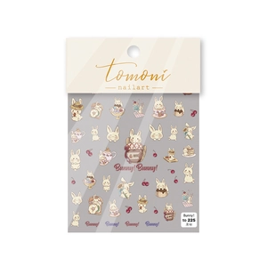 Japanese style cute bunny nail art stickers with rabbit illustrations and dessert patterns