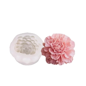 Molde de silicona con forma de peonía para jabón, velas y repostería artesanal creativa