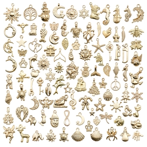 Gold Alloy Charms Pendants Mixed Animals Moon Stars Themes For DIY Jewelry Making Bracelet Necklace Keychain Accessory Craft