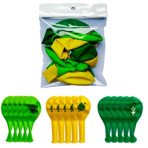 St. Patrick's Day balloon set with shamrock and gnome prints in green and yellow