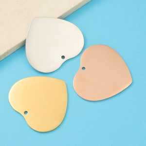Heart Pendant Necklace Mirror Polished Stainless Steel DIY Jewelry Accessories For Women Romantic Sweet Style Simple