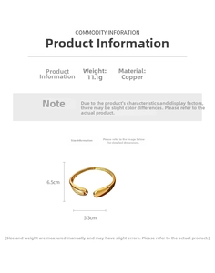 Detailed product specs of gold plated teardrop cuff bracelet in copper weighing 11.1g