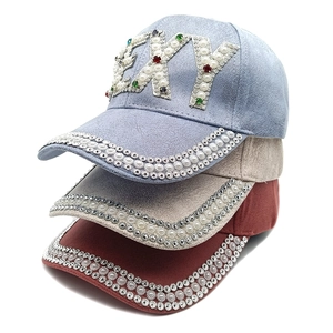 Casquettes de baseball en daim avec lettrage SEXY en strass et perles sur le bord