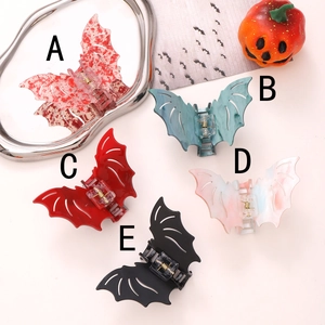 Halloween bat claw clips in five assorted colors and marble patterns for women