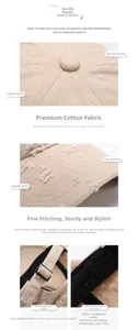 Detailed views of beige cotton baseball cap features metal buckle and sweatband