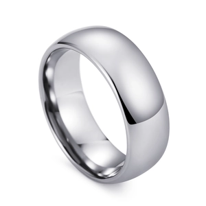 Bague Minimaliste en Acier au Tungstène Pour Hommes Femmes Bombée Poli Brillant Alliance Unisexe Anneau Simple Bijoux de Mode Cadeau
